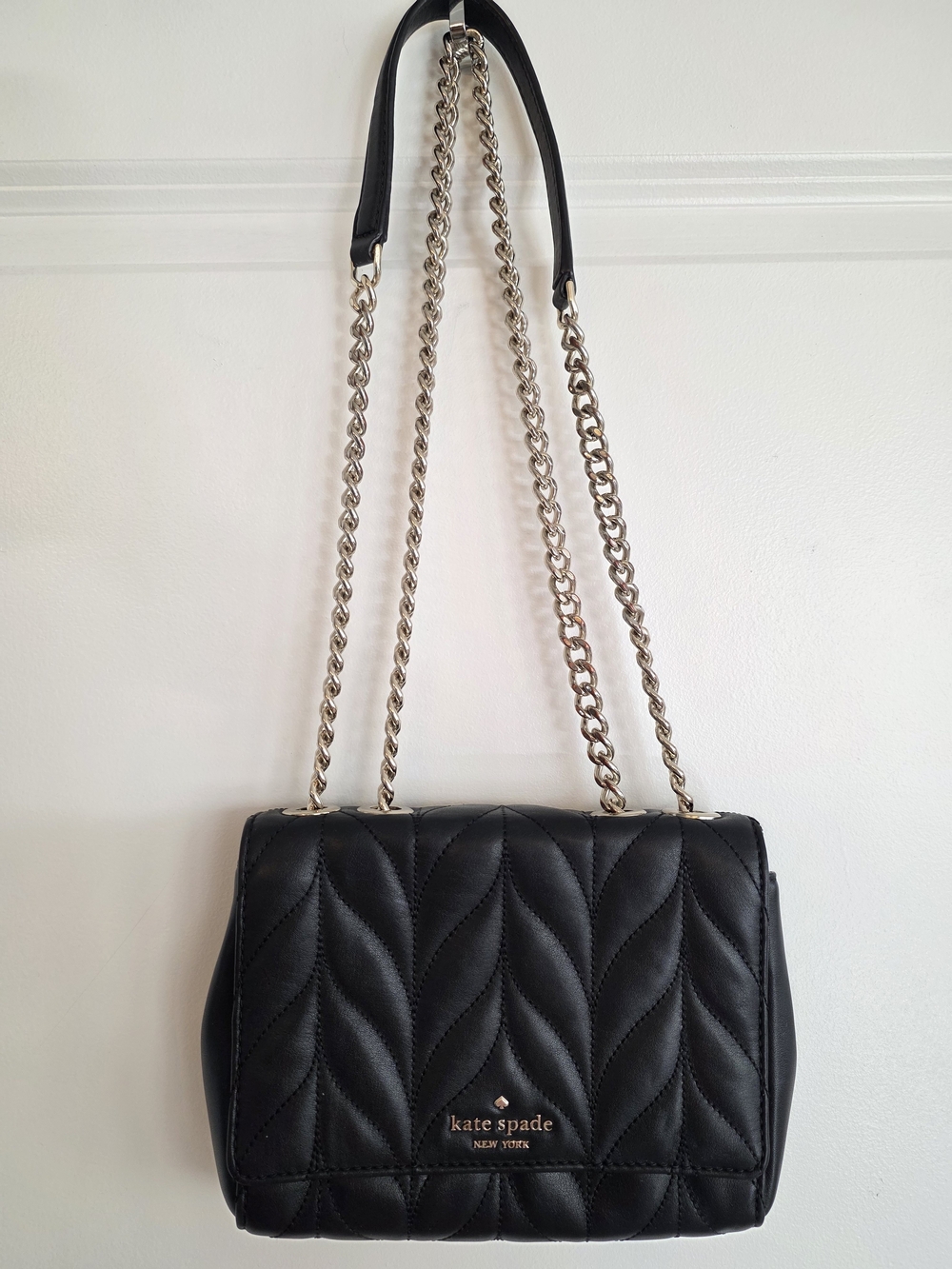 Kate Spade Black Quilted Leather Chain Shoulder Bag